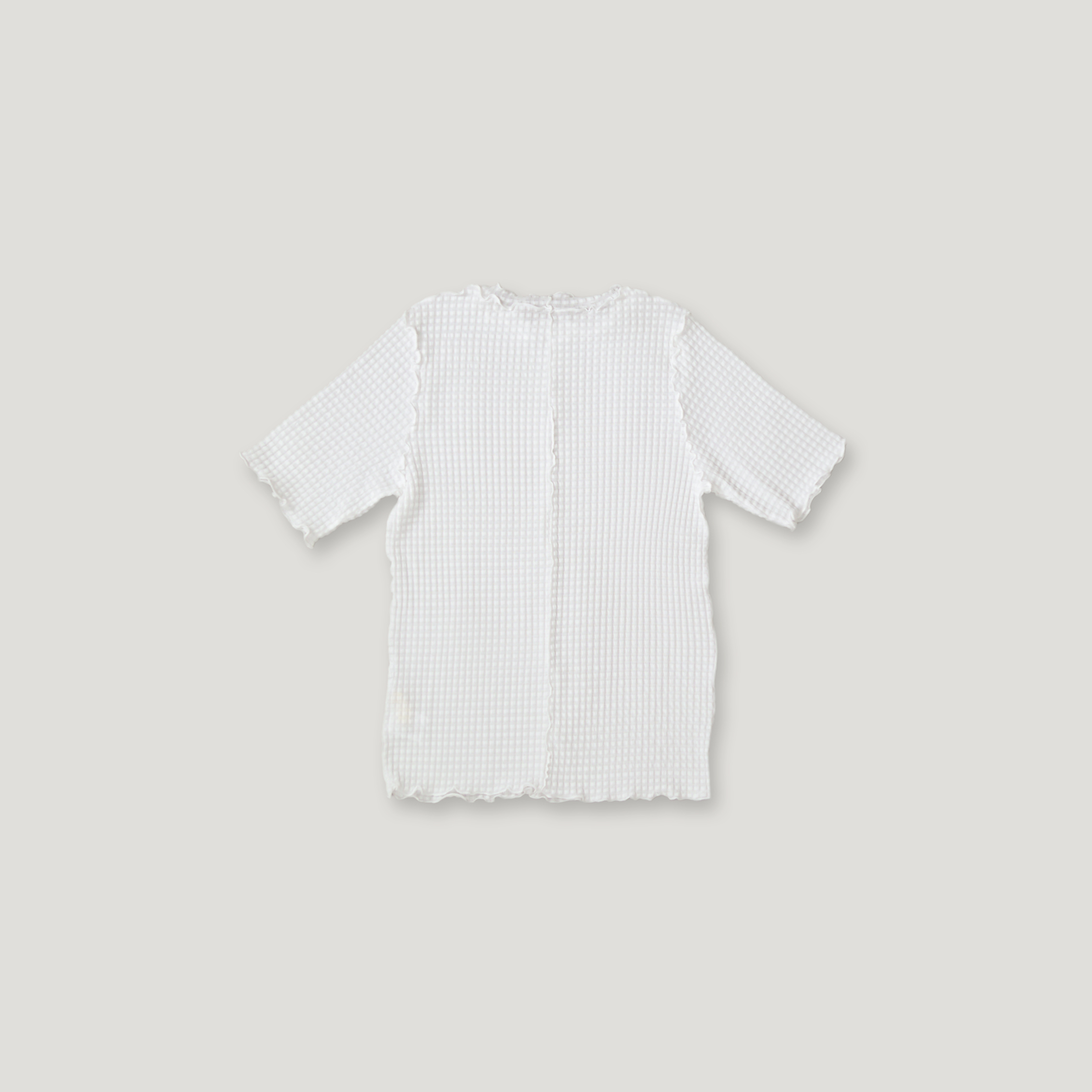 J.P.L. 捲邊維希格紋透紗上衣 ╭ 2色 ╮