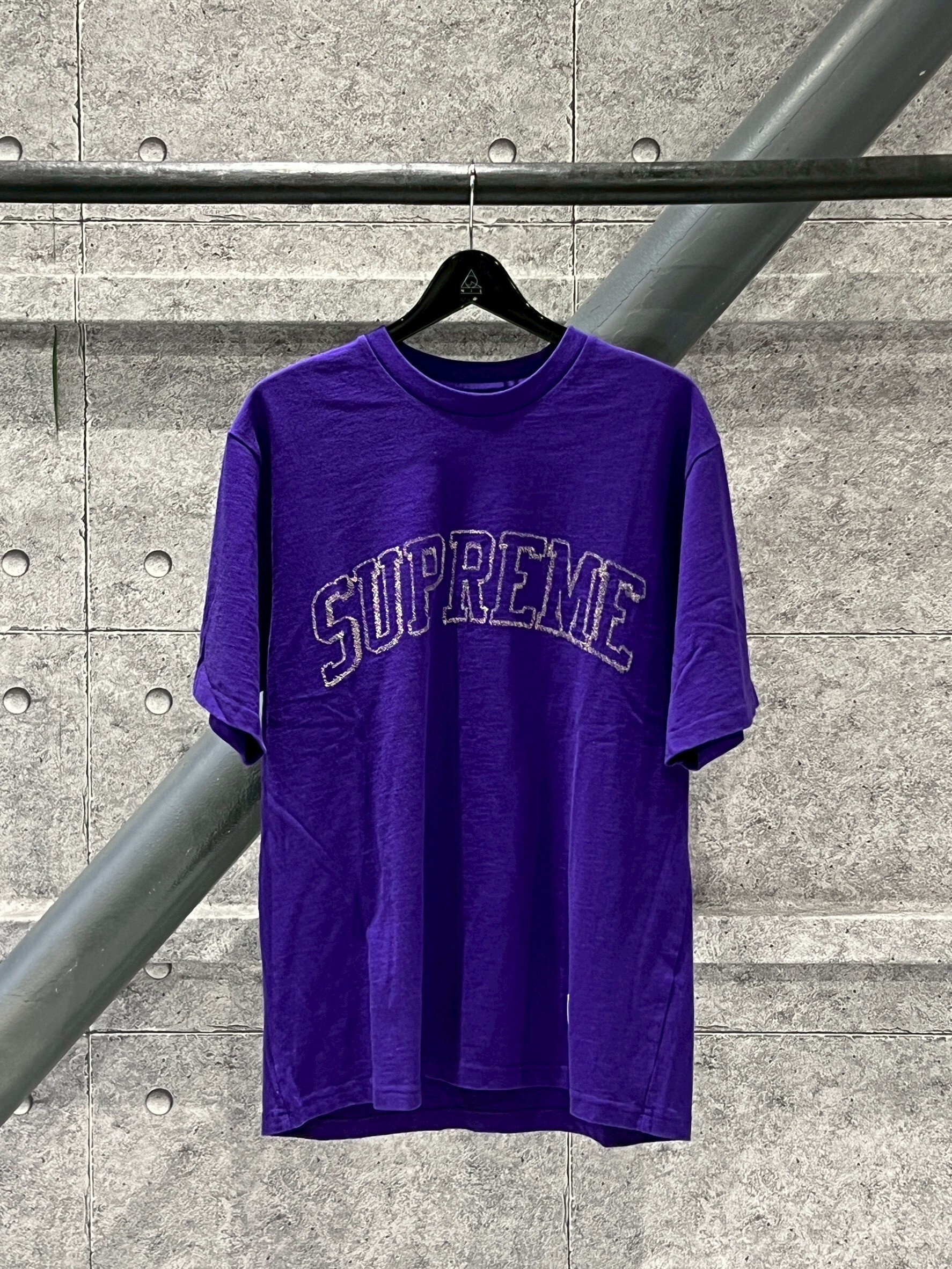 Supreme 素描字體 紫金 短袖 T