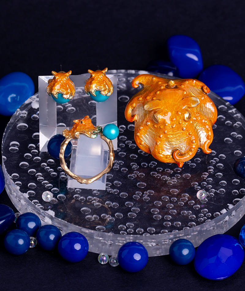 探索深海的章魚耳環/戒指