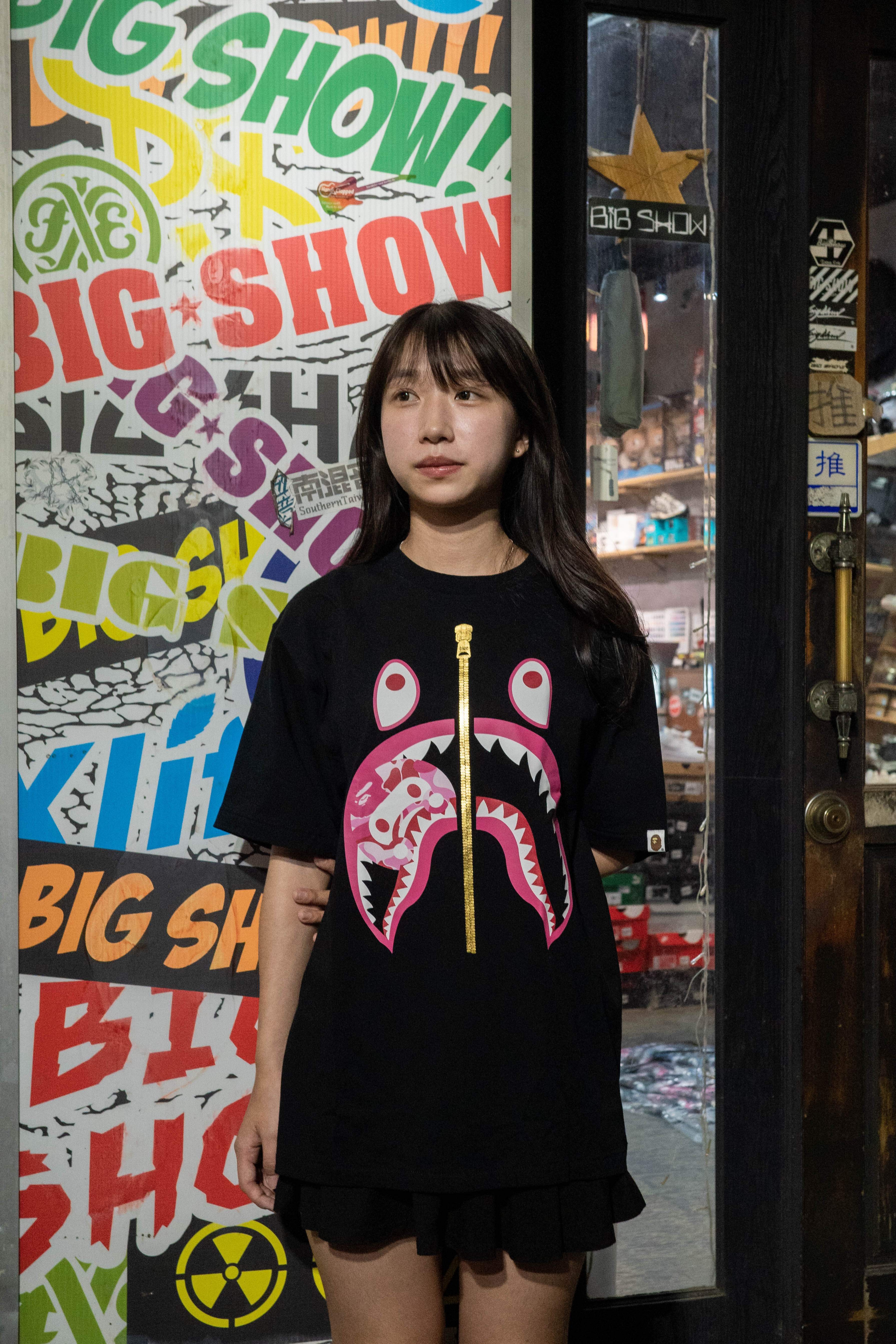 BAPE Abc Camo Milo Shark Tee 鯊魚拉鍊tee 0ZXTEMX03101O
