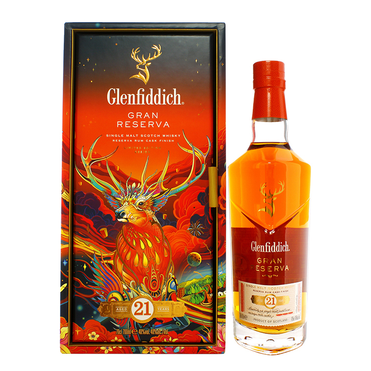 Glenfiddich 21 Year Old Reserva Rum Cask Finish 格蘭菲迪21年新版單一純麥威士忌 - 福鹿禮盒版