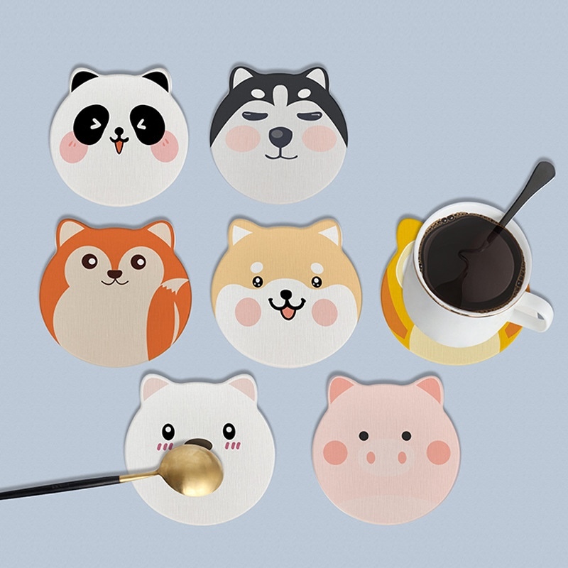 《07055》小動物們珪藻土杯墊(10款)