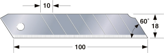 TAJIMA 左刃美工刀片7節 10片 LB-50LP