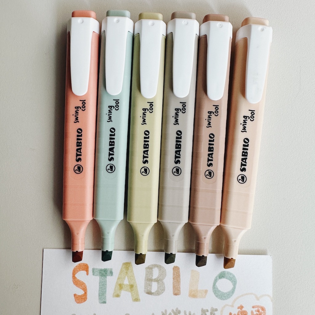 大地色 swing cool 螢光筆 6色｜德國STABILO