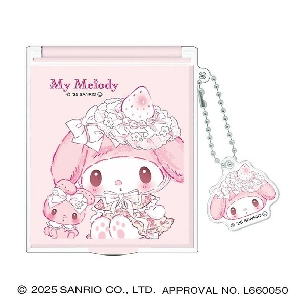 日本 Sanrio My Melody 白草莓下午茶系列 摺鏡連吊飾