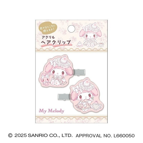 日本 Sanrio My Melody 白草莓下午茶系列 對裝髮夾