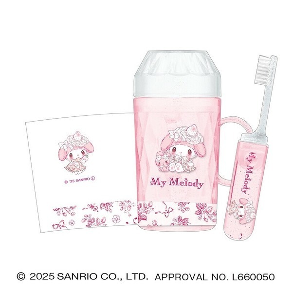 預購 日本 Sanrio My Melody 白草莓下午茶系列 鑽石切割杯牙膏套裝