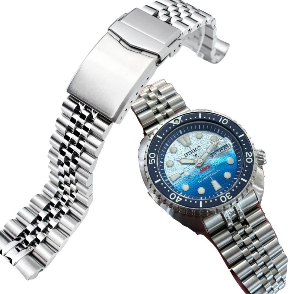 萬年鐘錶 - 太空人錶帶 SEIKO 烏龜款 專用錶帶 SEIKO 精工復刻鮑魚 專用代用錶帶實心新3D五珠不鏽鋼拉砂 潛水錶扣  SS221803B046