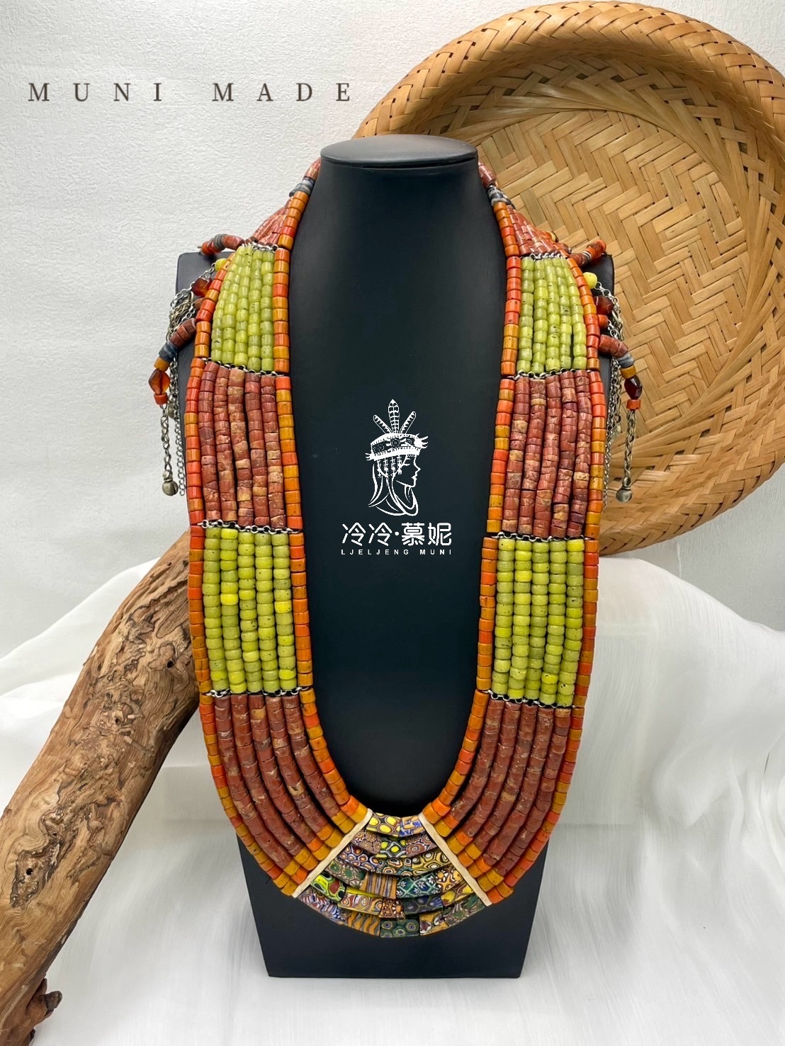 M-No.74貿易古珠複串長鍊80cm