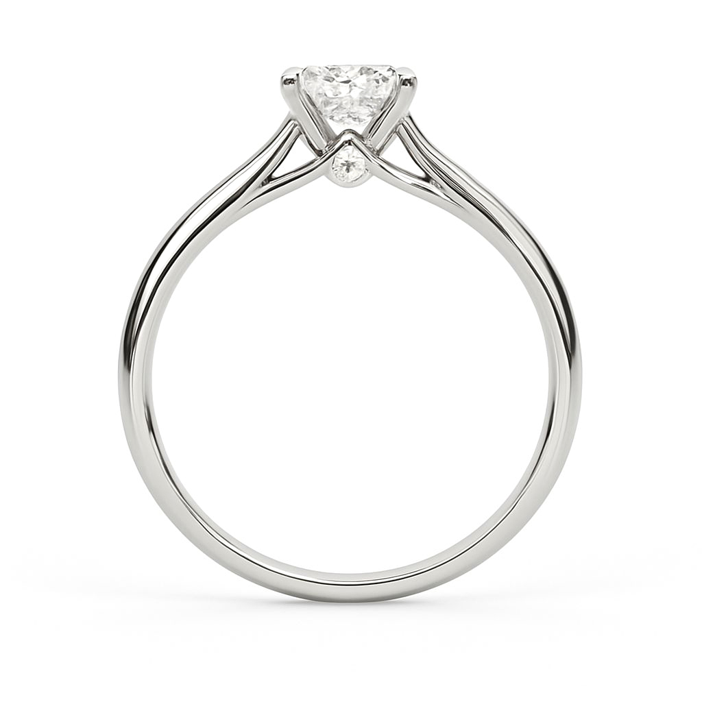 18K白金天然鑽石四爪戒指托