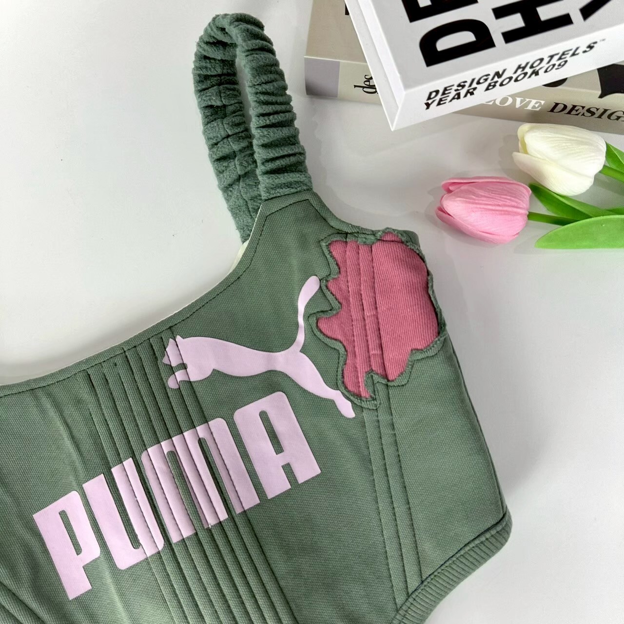 【現貨】JUST ME - 泰國Ramake PUMA 綠併粉撞色爆炸併接馬甲 JMCT_028