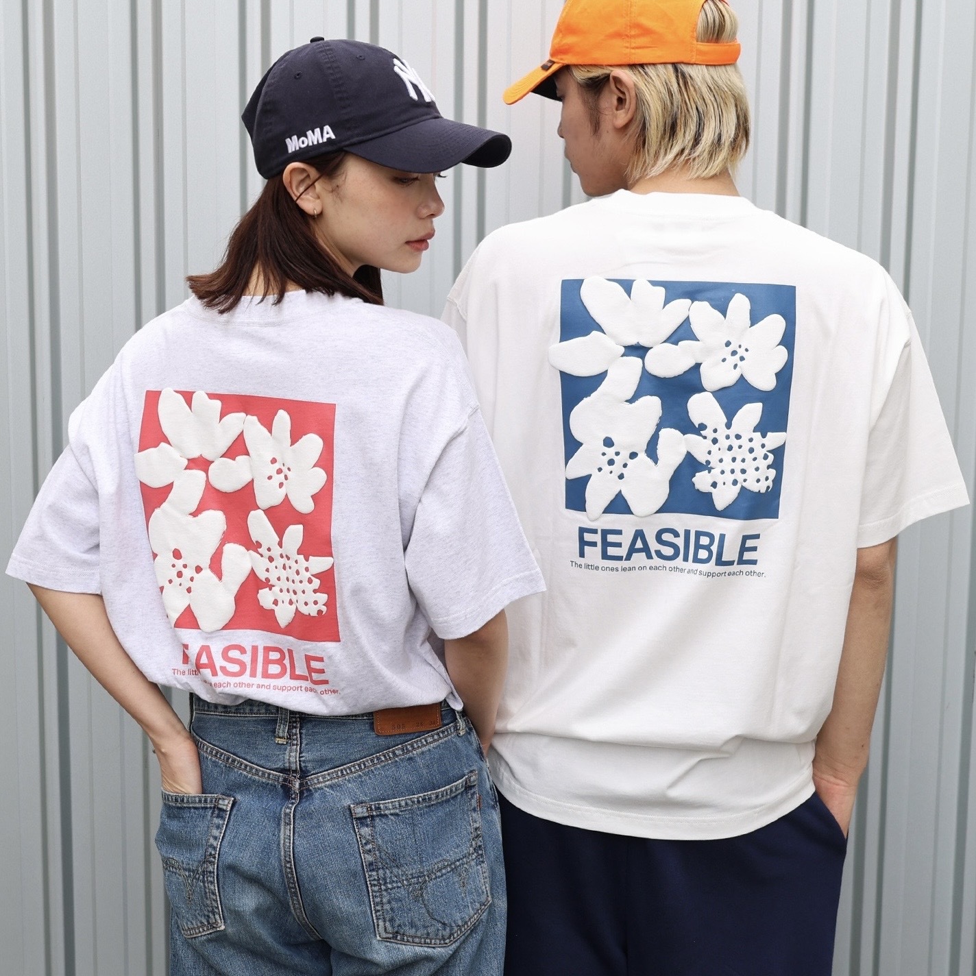 ANDME 花卉圖案 發泡材質 背後大圖 短袖 上衣 /預購