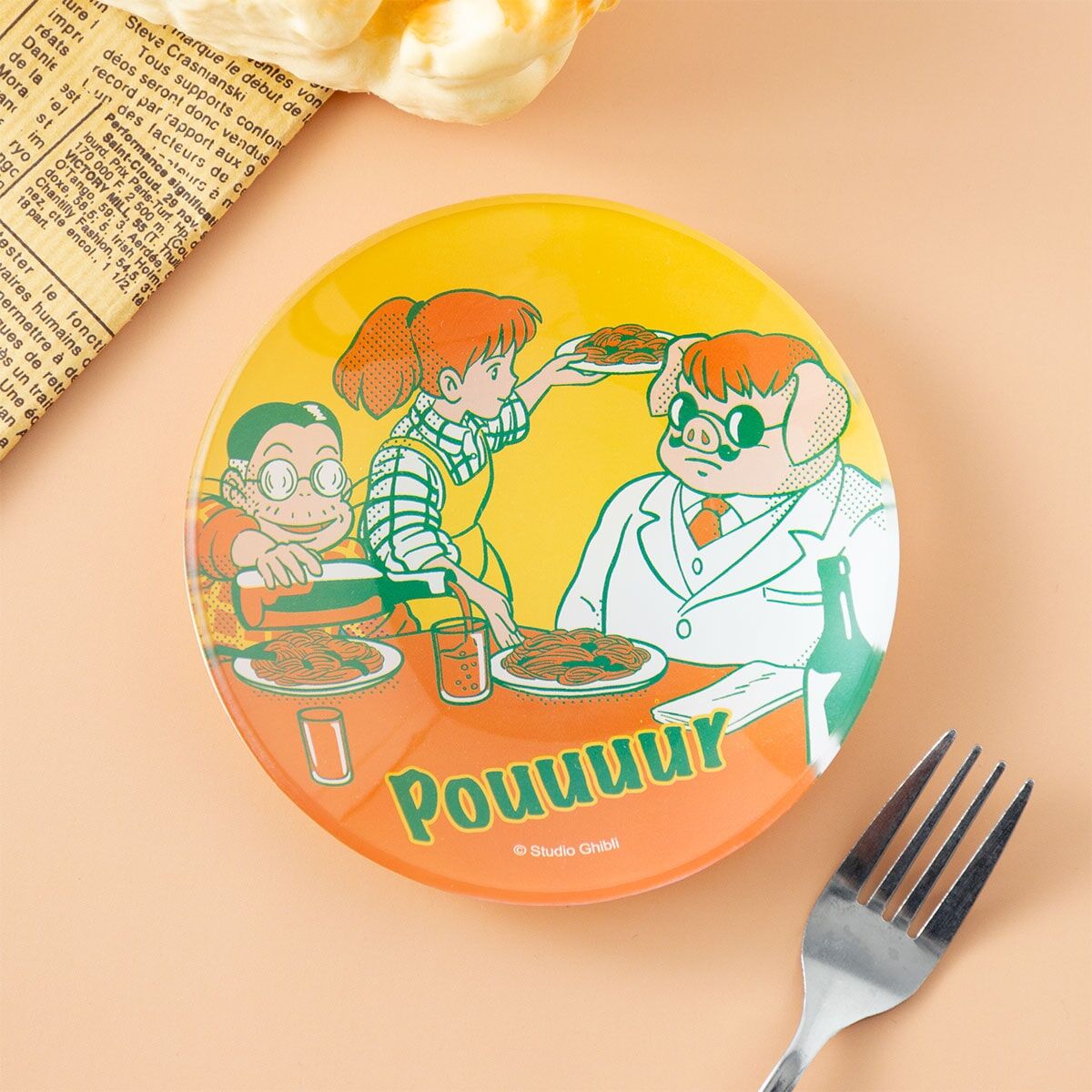 美味系列小盤子 紅豬 意大利麵