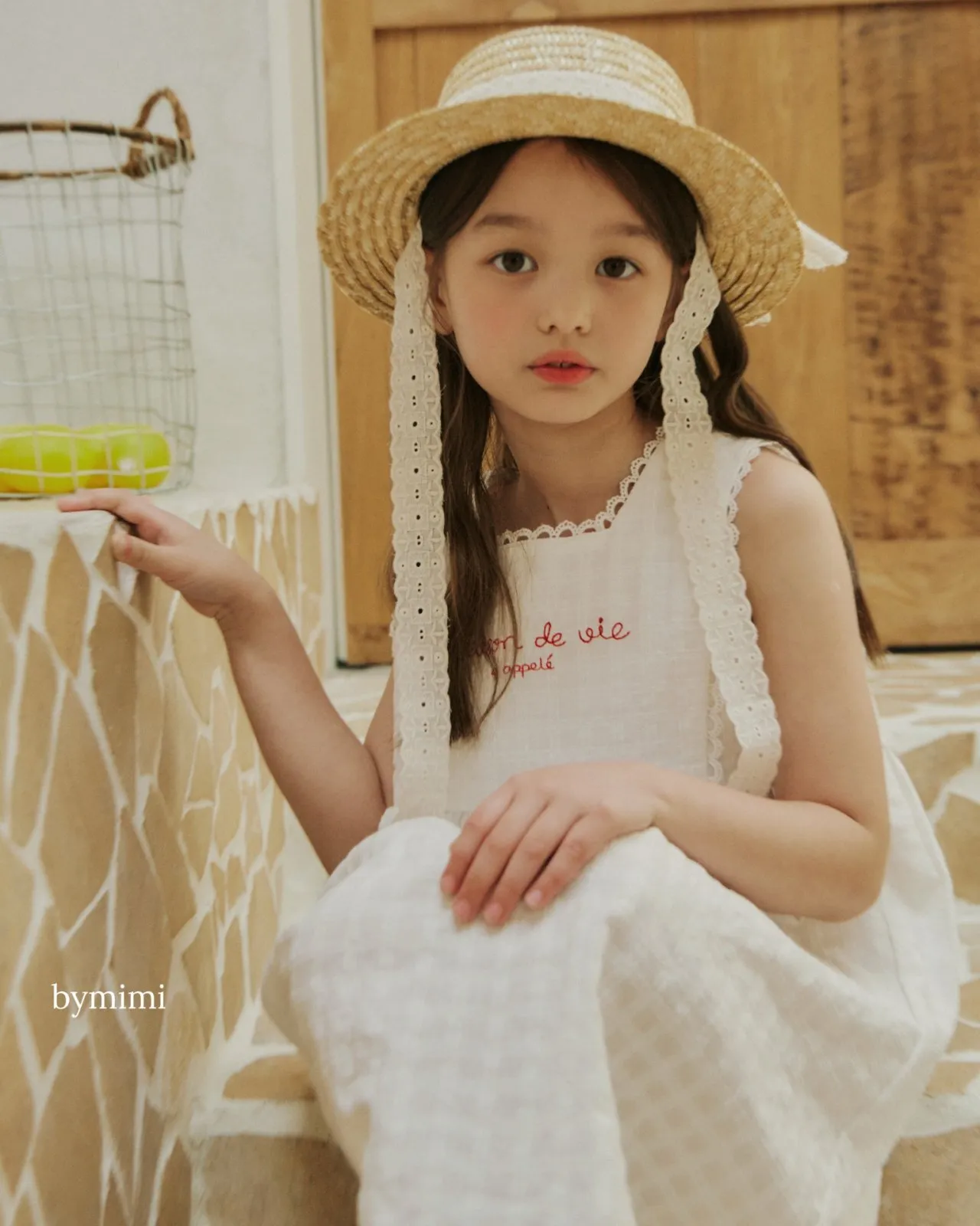 韓國 By MiMi  - 25夏 古典刺繡蕾絲背心洋裝(兩色)