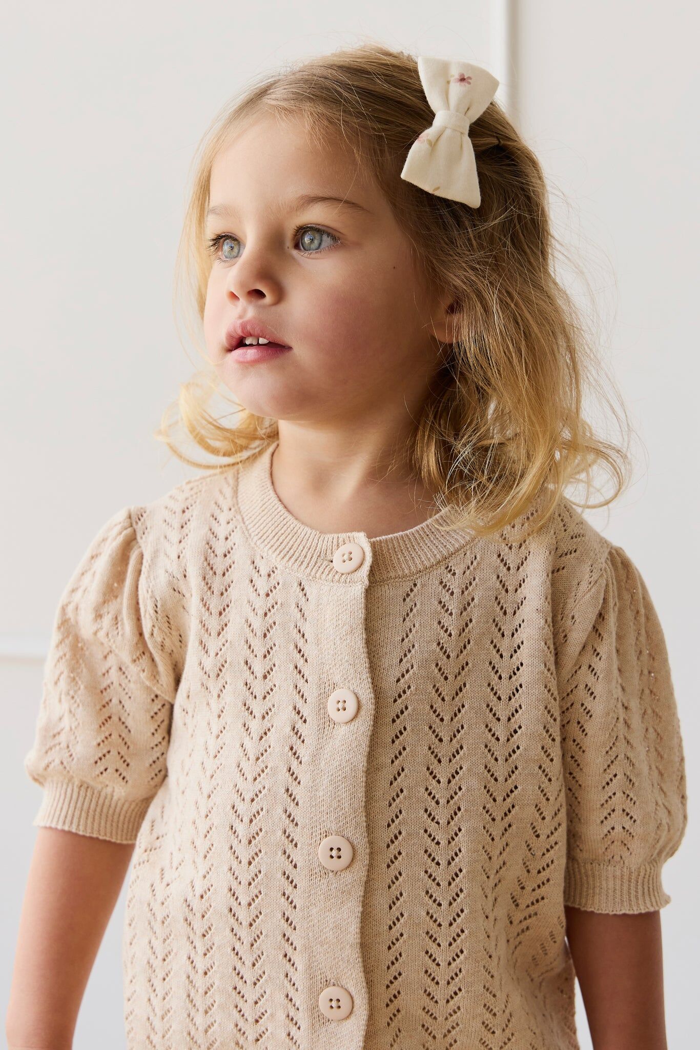 【預購】JAMIE KAY - Organic Cotton Noelle 2pk Bow（Simple Flowers Egret）