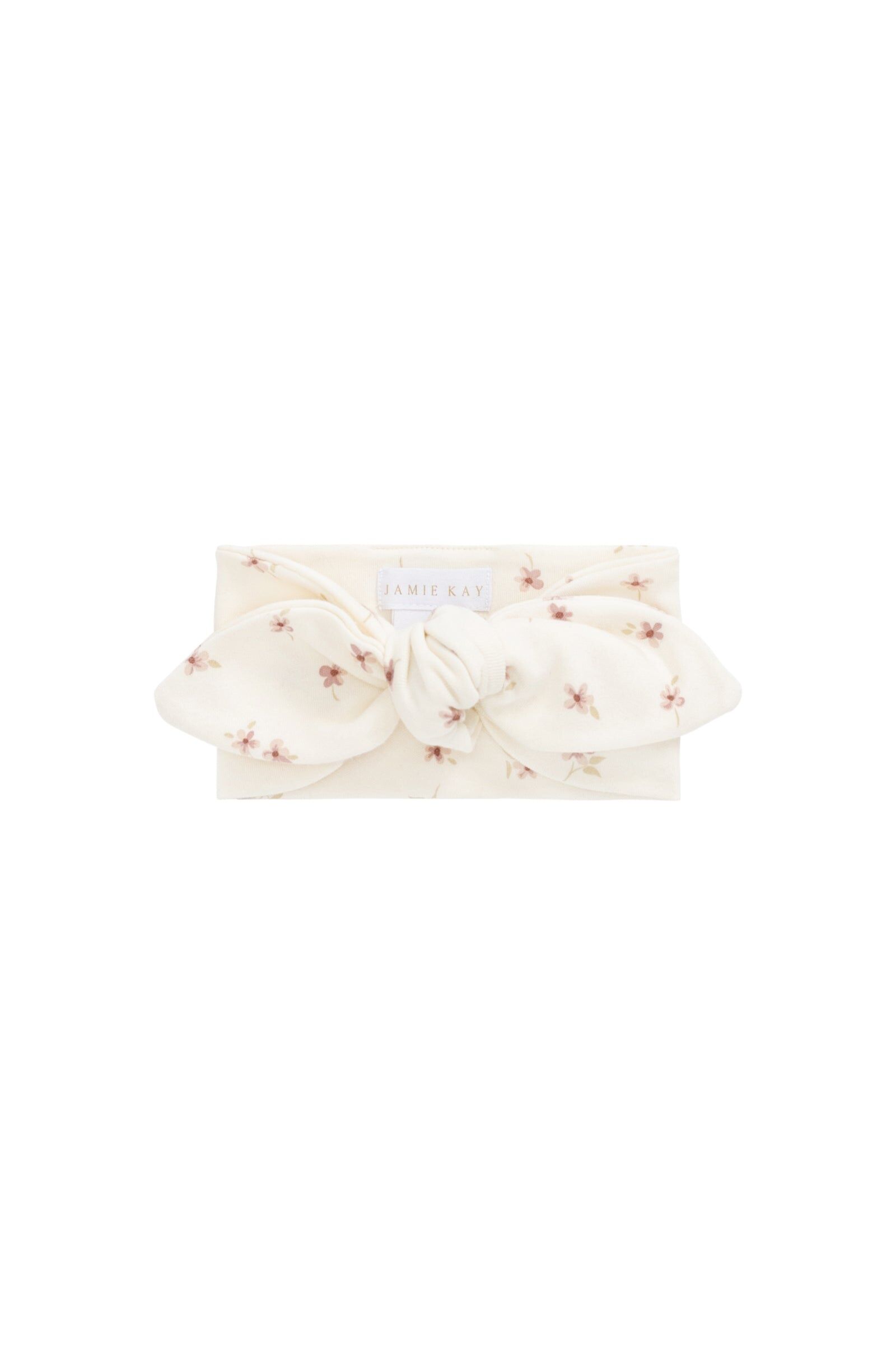 【預購】JAMIE KAY - Organic Cotton Headband（Simple Flowers Egret）