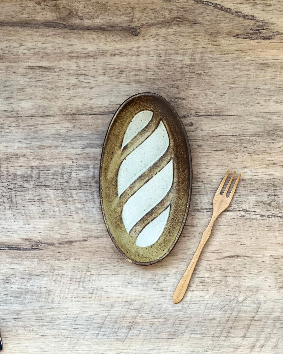 老白系列 法包造型餐碟｜益子燒