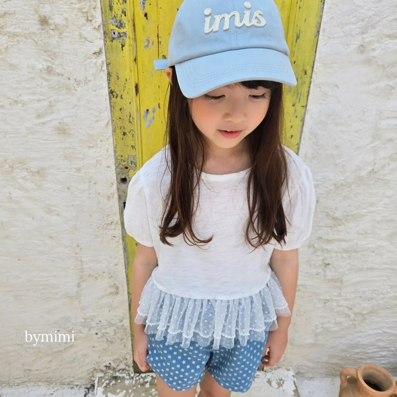 韓國 BY MiMi  - 25夏 蕾絲荷葉泡泡袖上衣