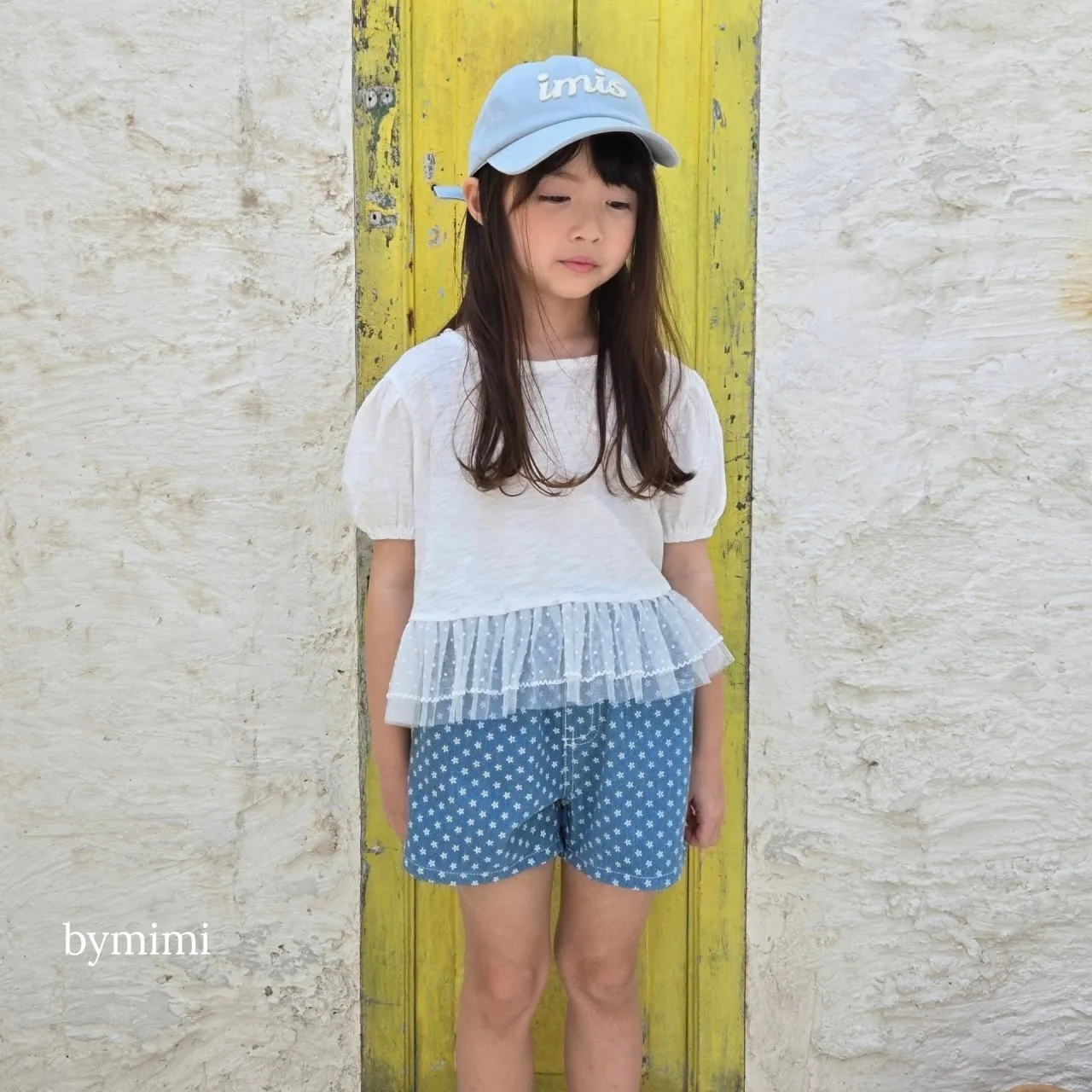 韓國 BY MiMi  - 25夏 蕾絲荷葉泡泡袖上衣