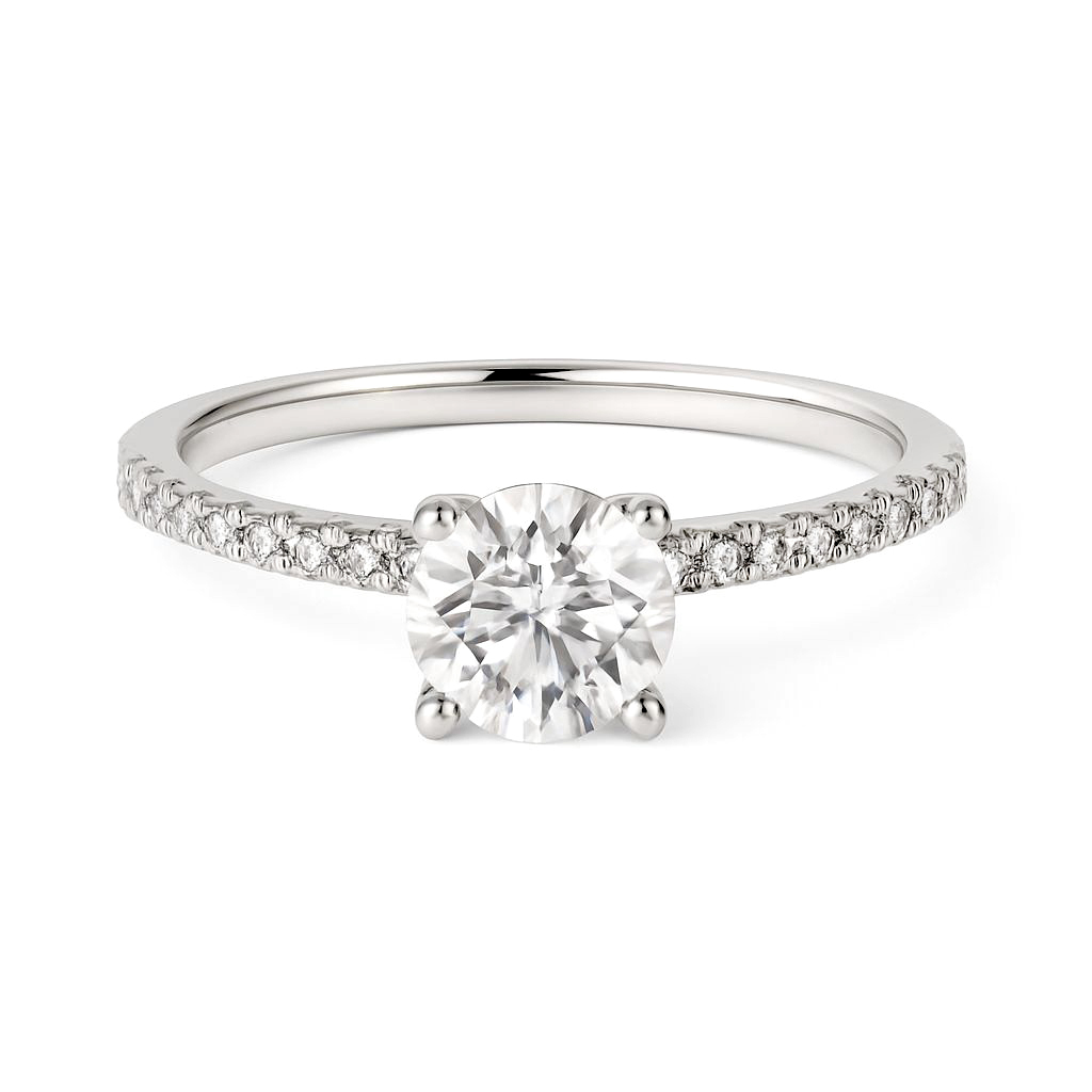 18K白金天然鑽石四爪戒指托