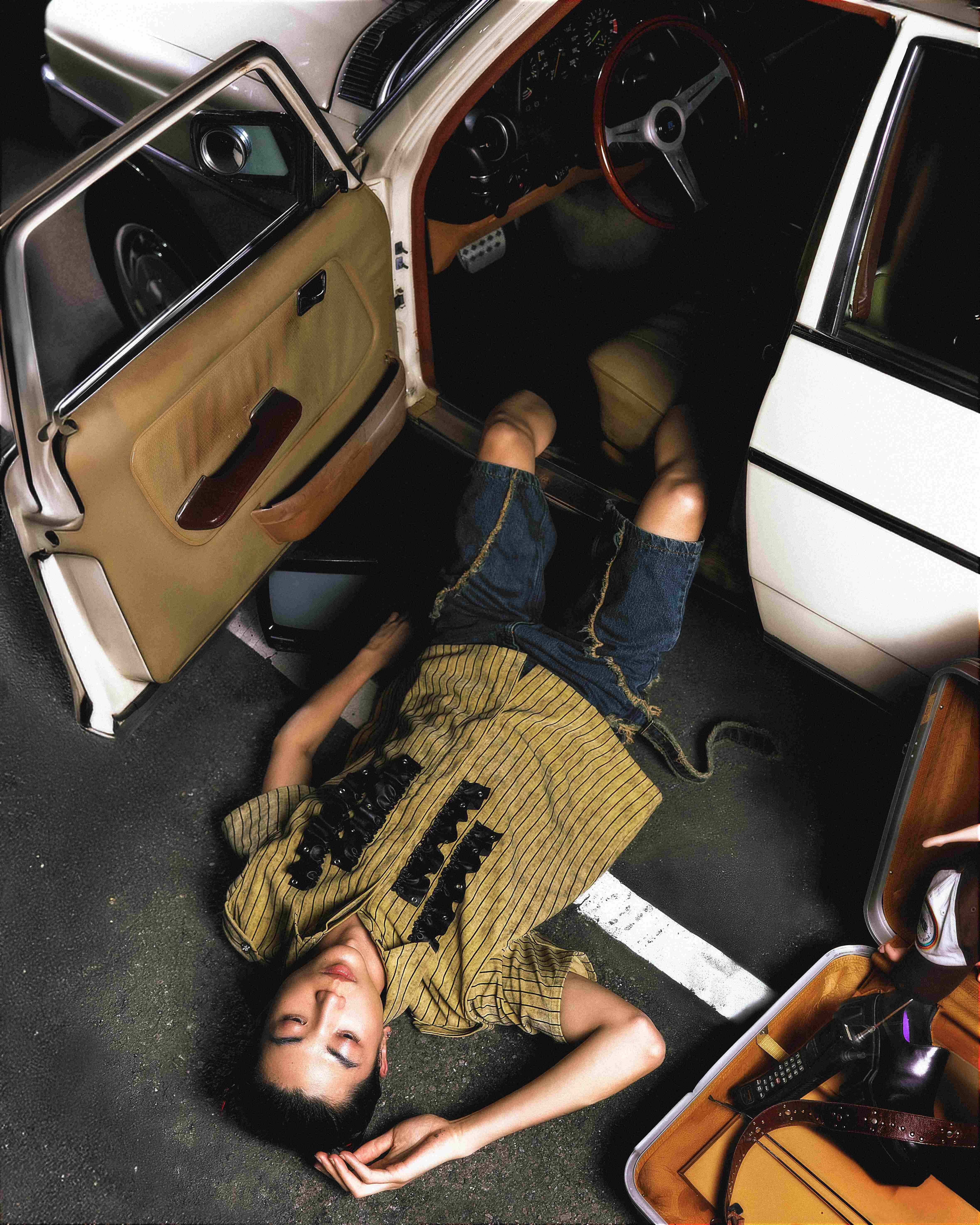 SHALOU FRAYED DENIM SHORTS-BL