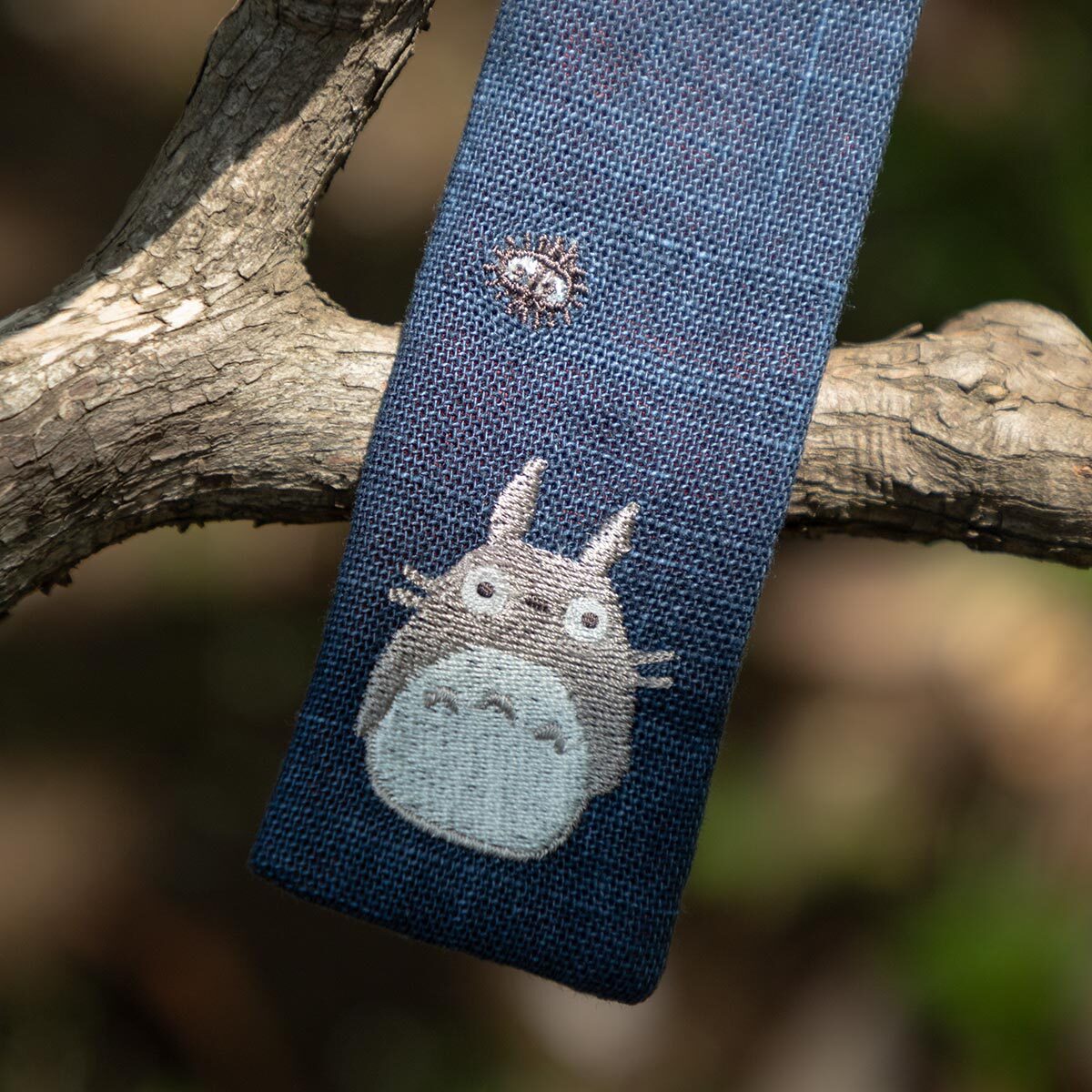 刺繡扇子袋 龍貓 藏藍色