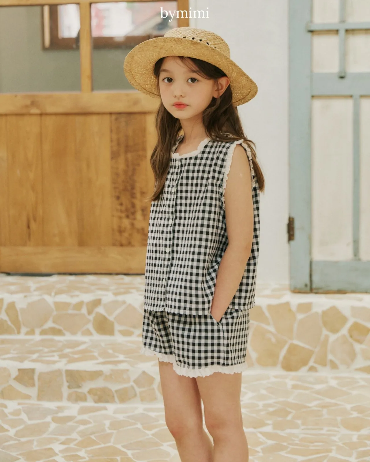 韓國 By MiMi  - 25夏 格紋蕾絲短褲 (2色)