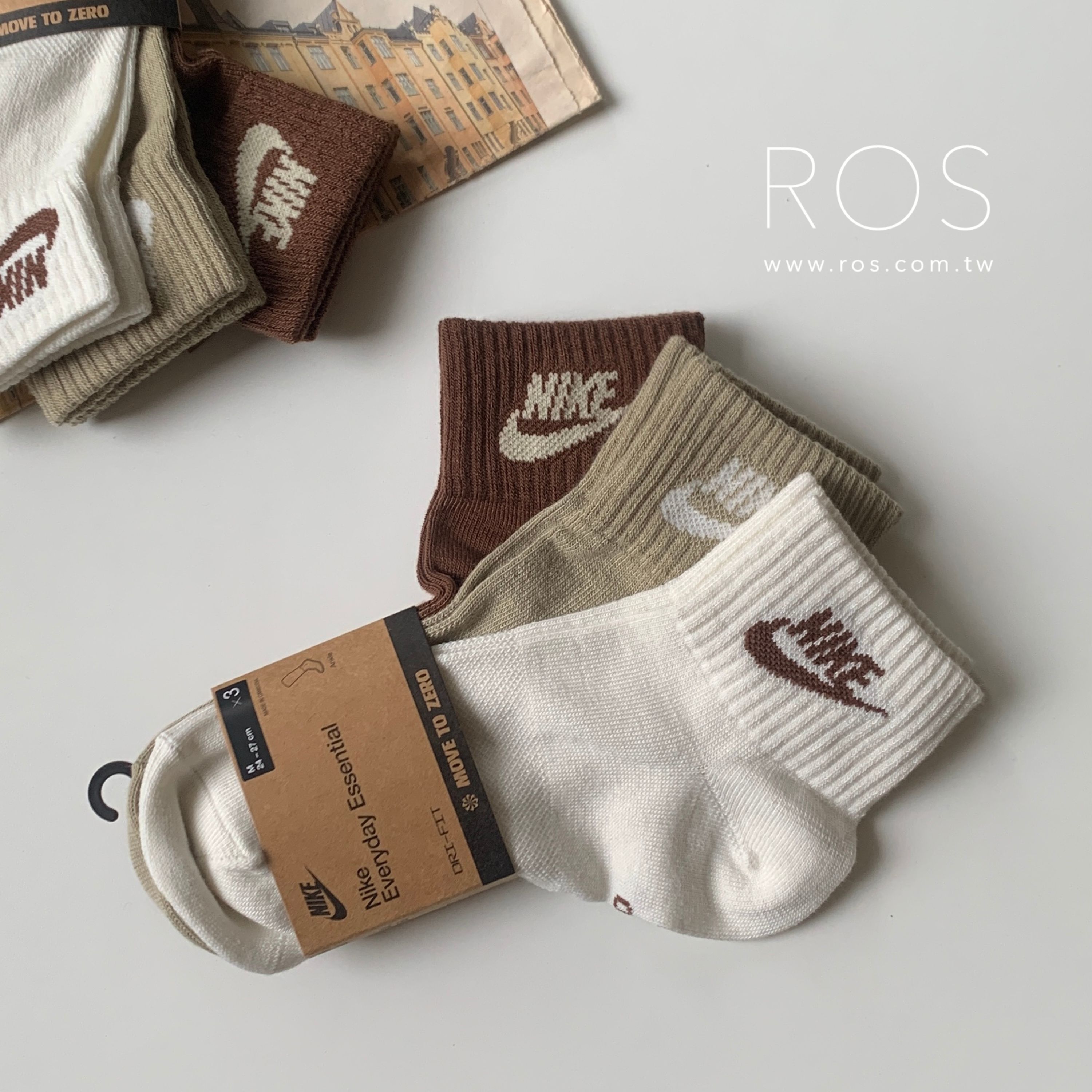 NIKE Everyday Essential 焙茶拿鐵低筒襪