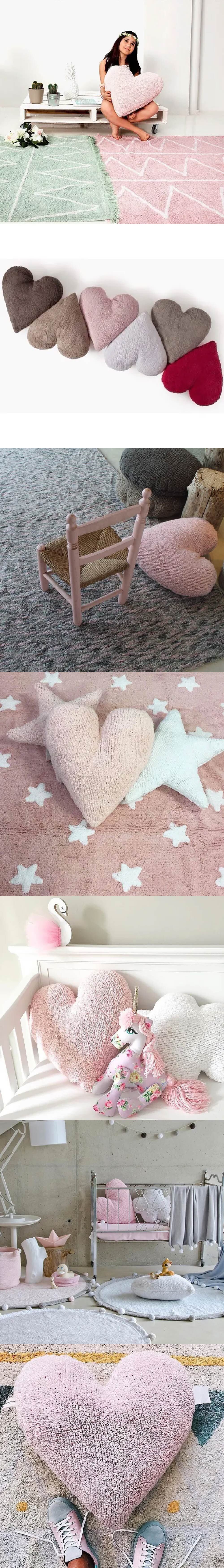 來自西班牙LorenaCanals，浪漫又可愛愛心枕，沒有過多的裝飾設計，呈現最簡單但具備愛的抱枕。