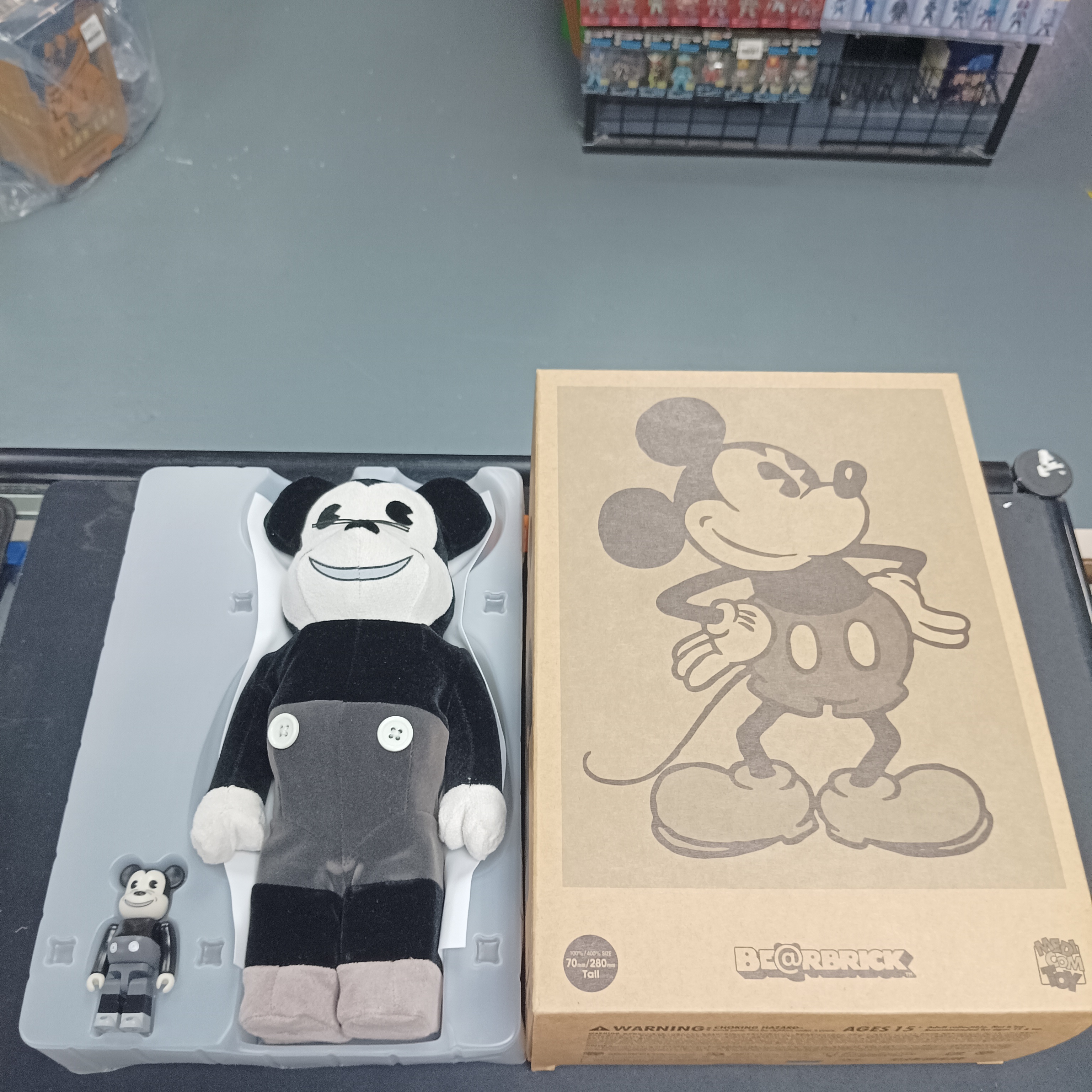 寄賣-BE@RBRICK MICKEY MOUSE (VINTAGE B&W Ver.) 100% & 400%