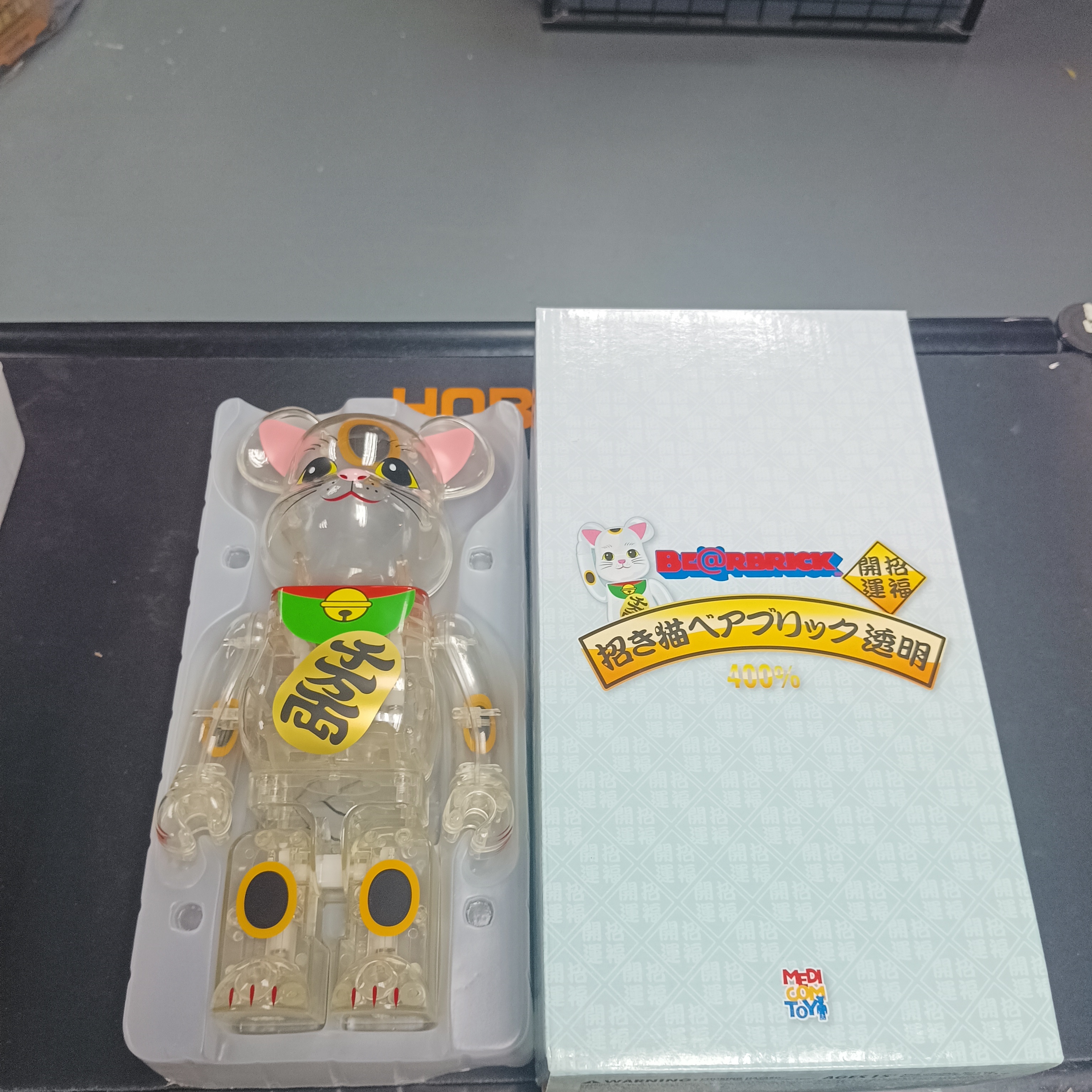 寄賣-Medicom Toy Be@Rbrick 招財貓 透明 400% 千萬兩