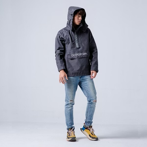 BRIGHT DAY 背MAX『套頭』兩件式雨衣 灰色 專利透氣 可背包