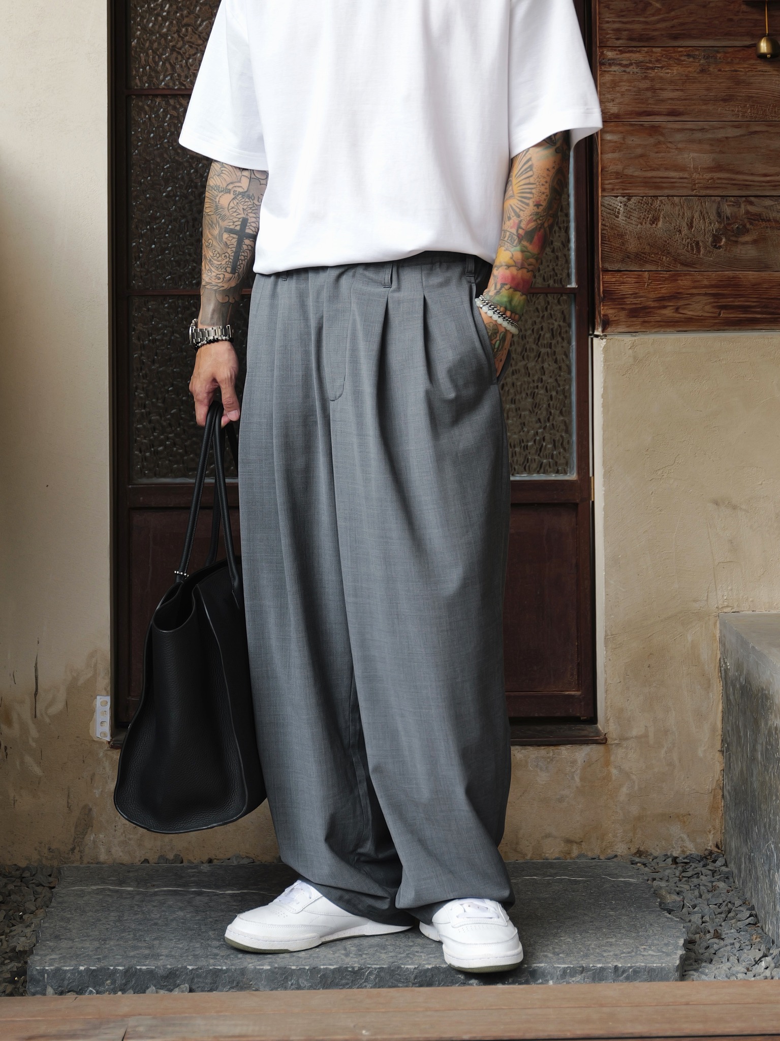 Unbent 25s/s 羊毛混紡雙摺西裝褲