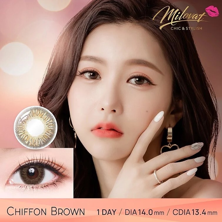 [買一送一] Milovat 1 Day Chiffon Brown｜日拋彩妝隱形眼鏡｜每盒10片