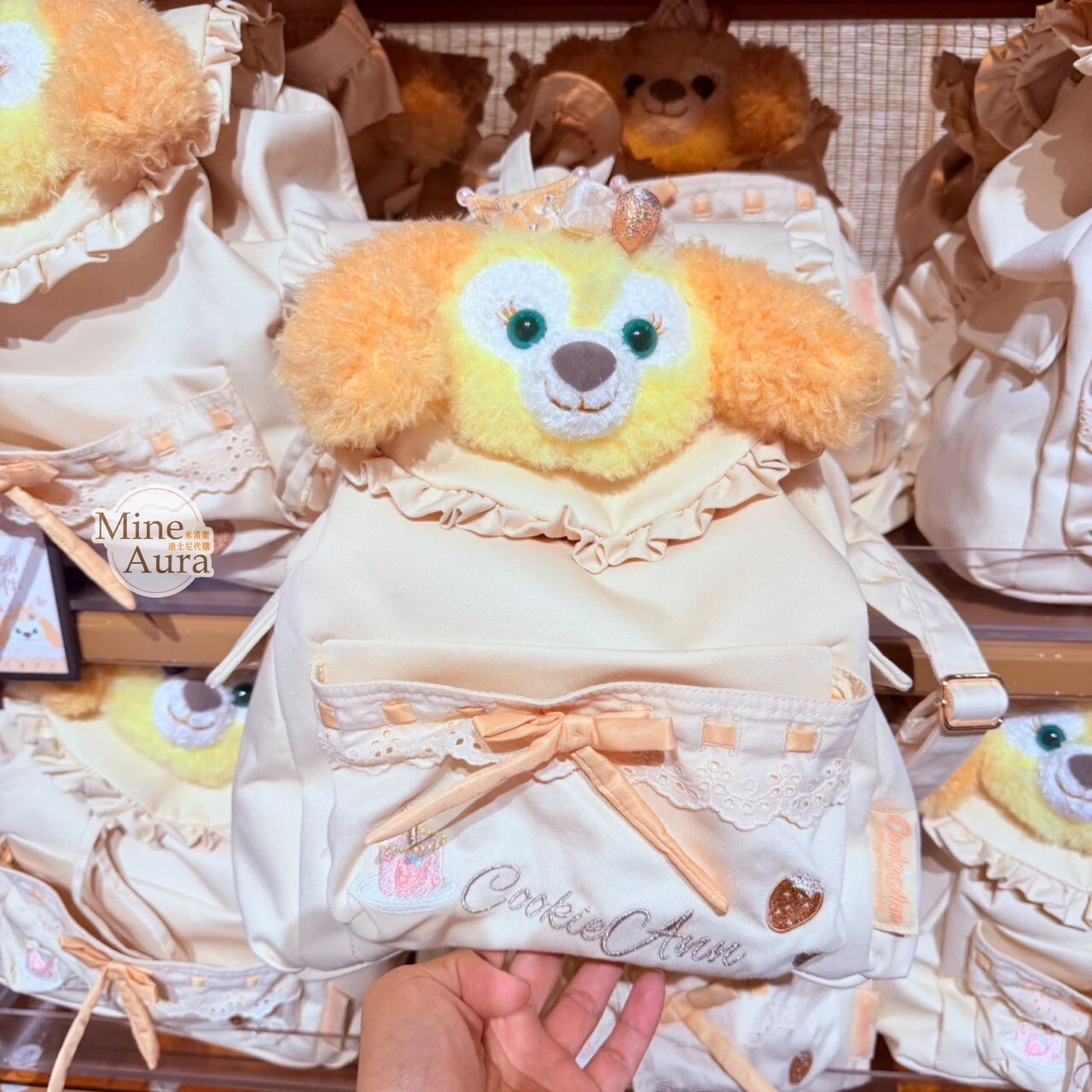 夢幻慶典系列 可琦安 餅乾 CookieAnn 絨毛大頭造型 後背包 -上海迪士尼樂園