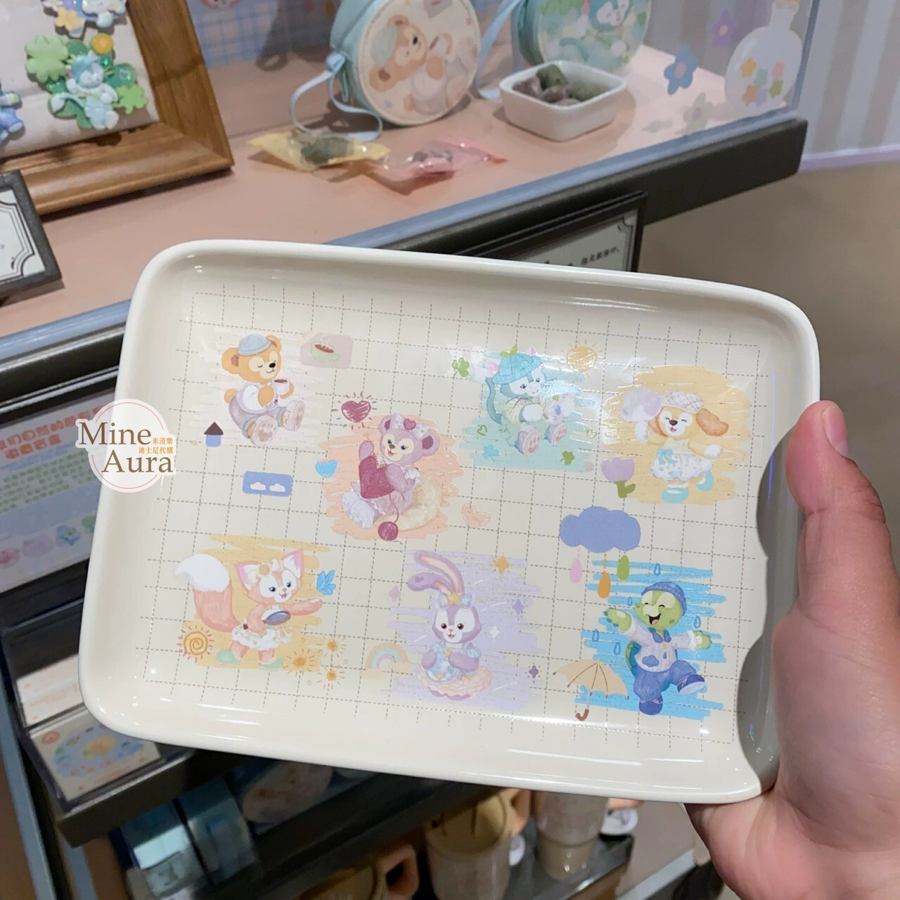 達菲 Duffy 與好友們 自然的色彩系列 圖案 陶瓷 造型 餐盤 盤子 -上海迪士尼樂園