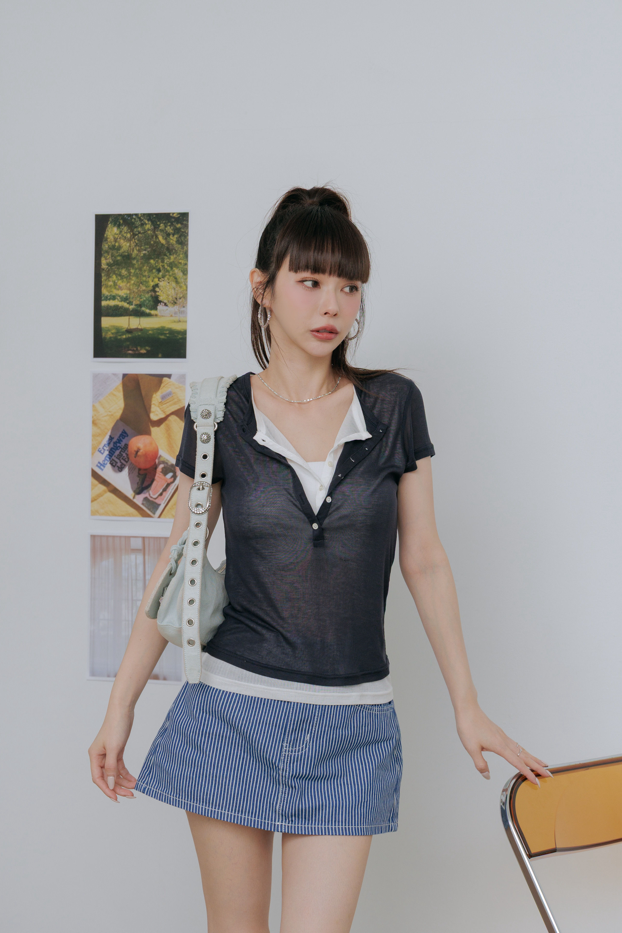 （現貨）必買條紋短裙  J01