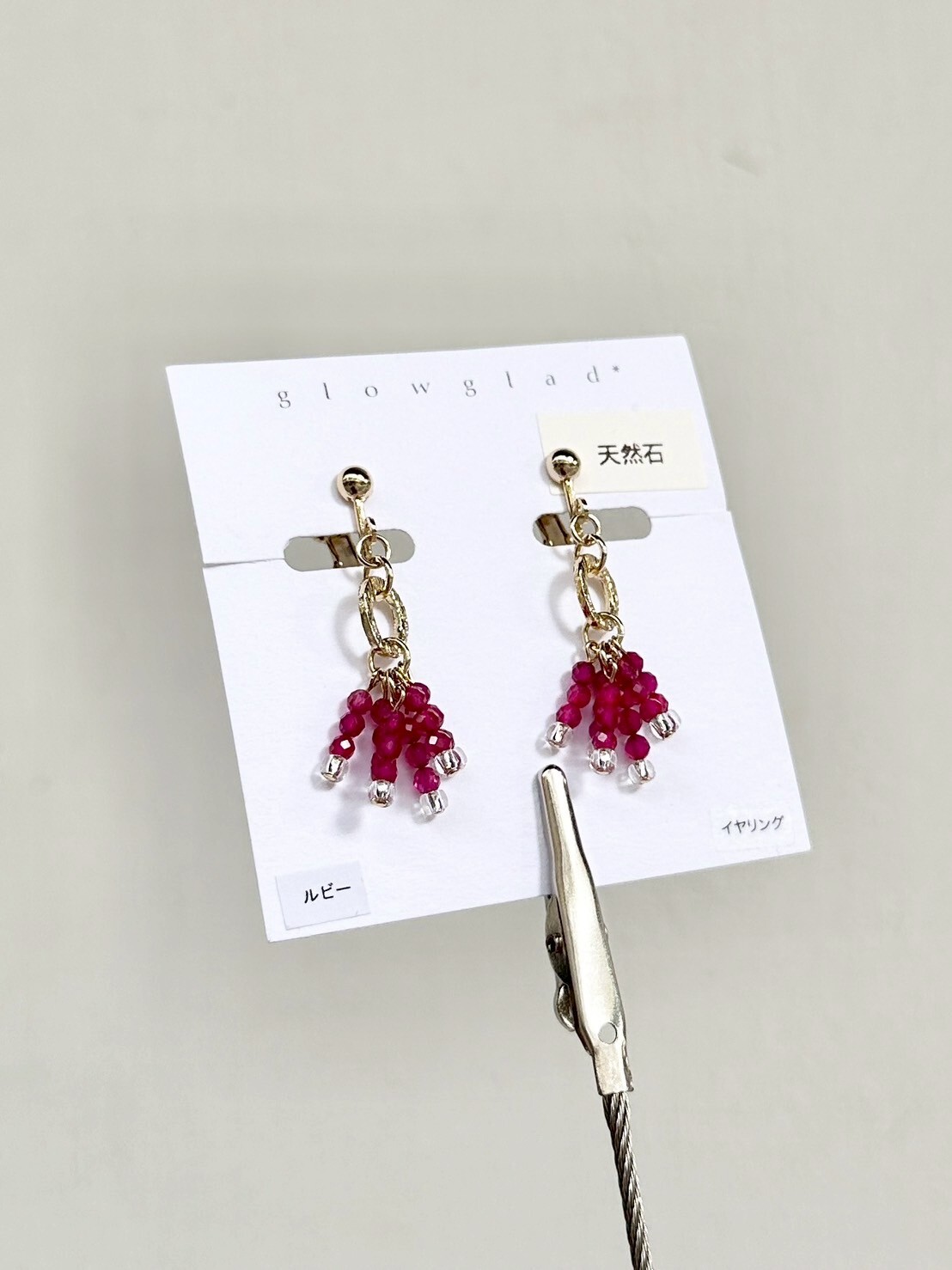 [glowglad] 紅寶石流蘇耳環 | 耳夾 | NO.14