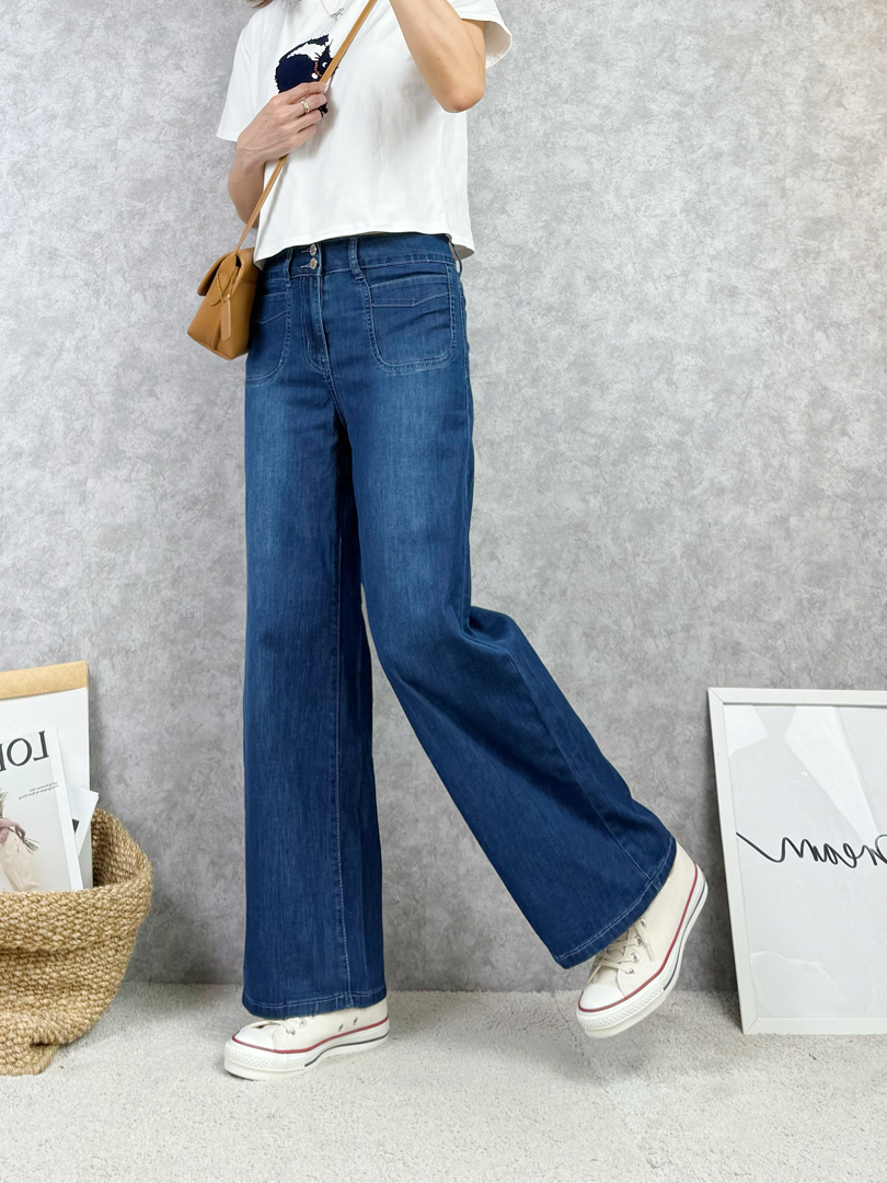 不勒肚也不貼腿♡夏日直筒丹寧寬褲首選