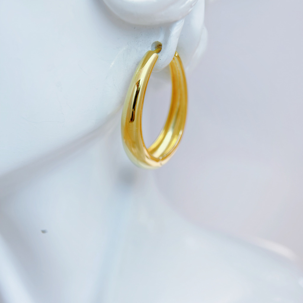 豐潤光澤圈耳環