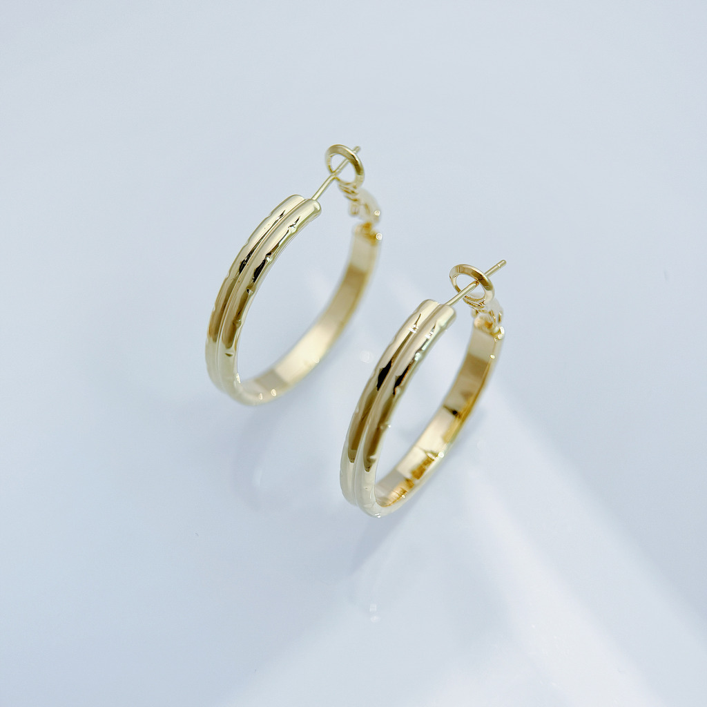 雙層拋光圈耳環