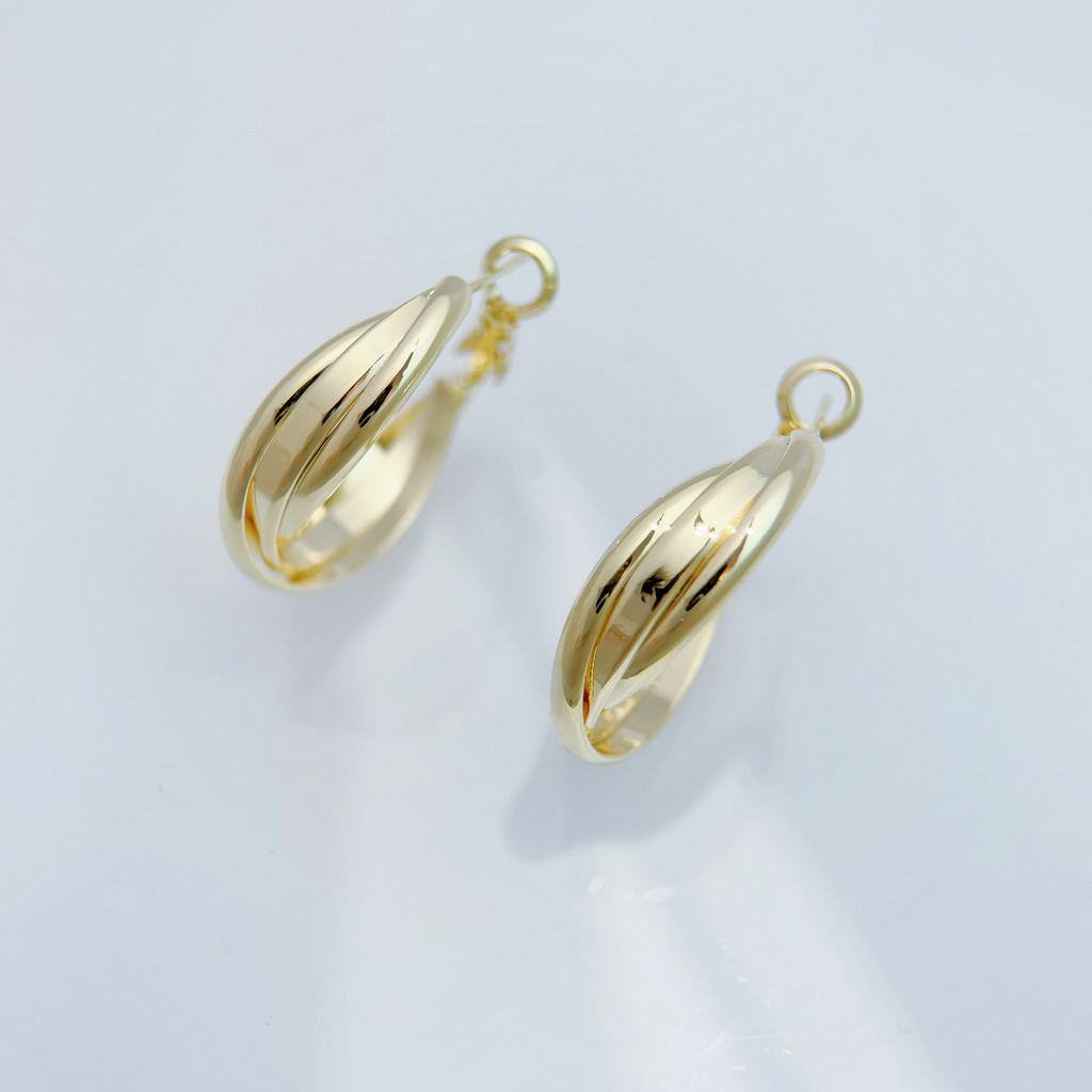 鏡澤雙線弧圈耳環