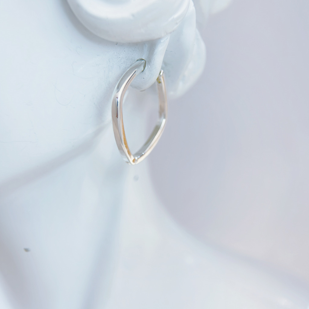 銀簡約圓圈耳環