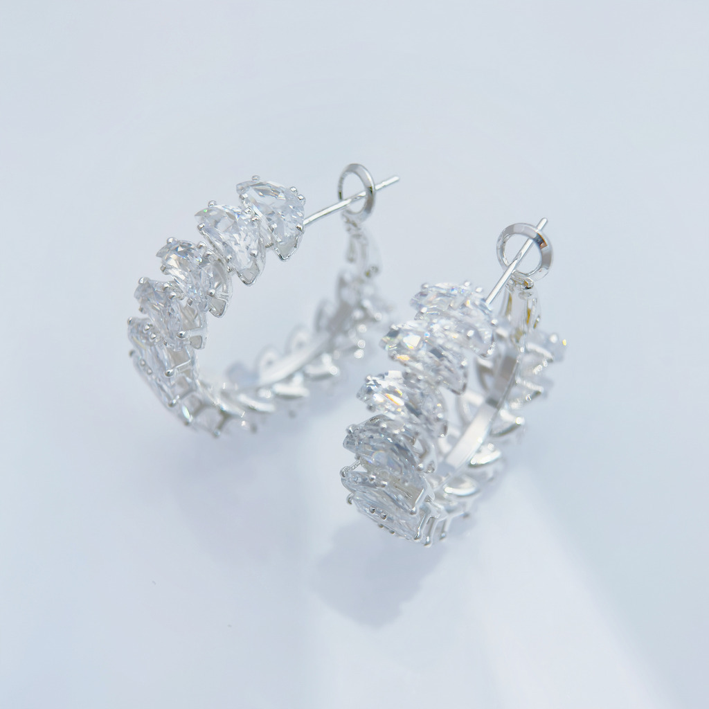 銀葉水晶耳環