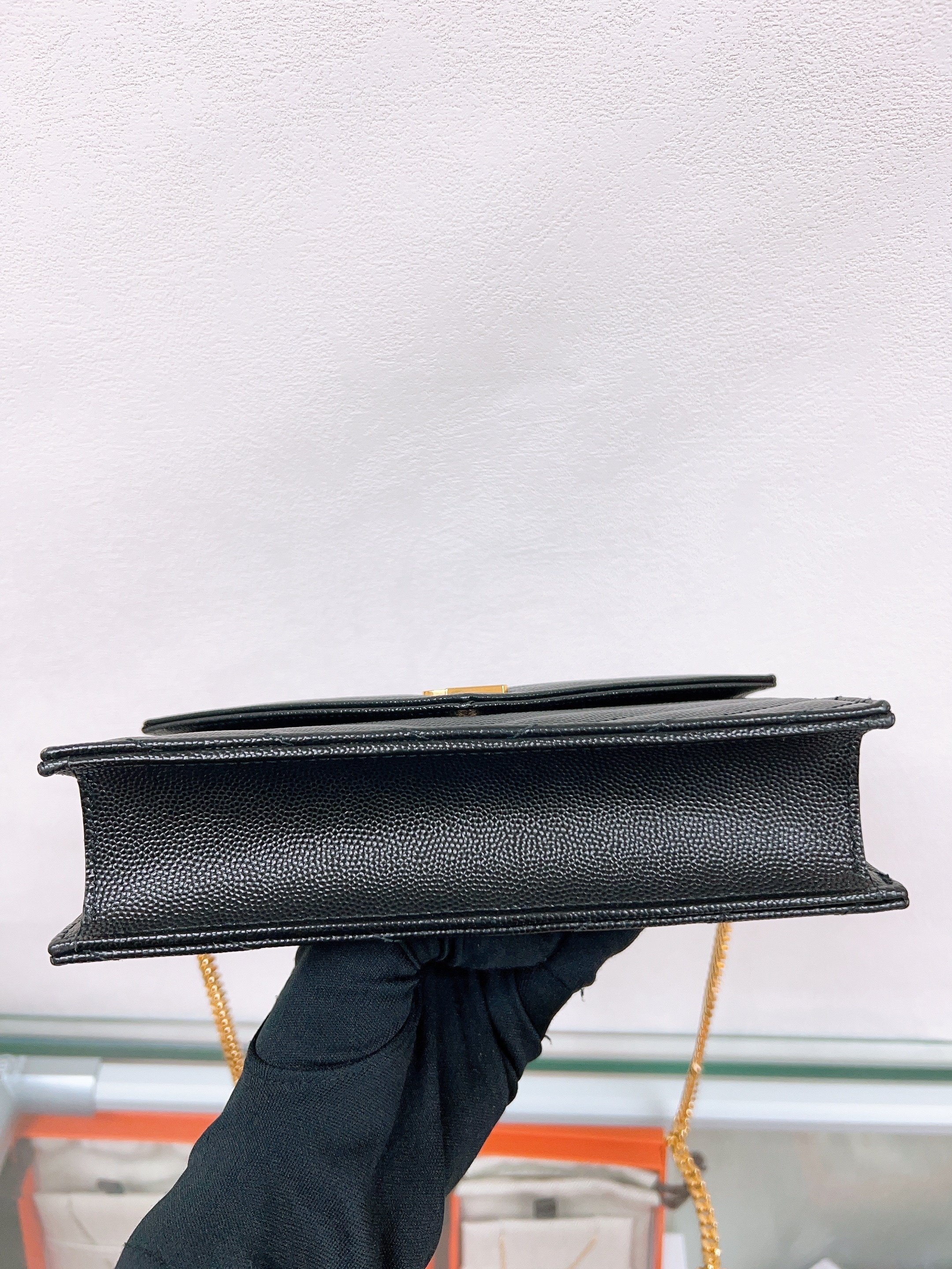 YSL Saint Laurent envelope woc/ wallet on chain (black GHW)