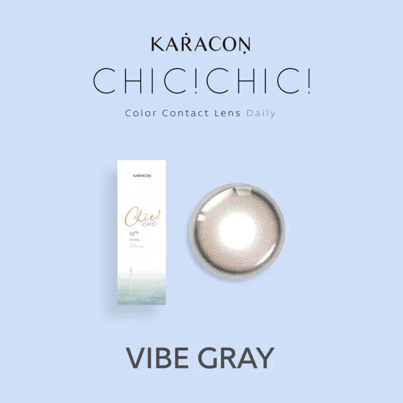 Karacon CHIC CHIC 55% 1 Day #17 Vibe Gray 慵懶灰｜日拋彩妝隱形眼鏡｜每盒10片