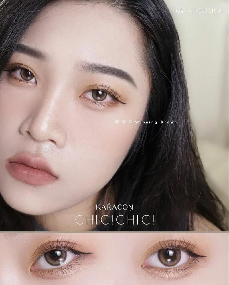 Karacon CHICOLOR 1 Month #108 Winning Brown 迷惑棕｜月拋彩妝隱形眼鏡｜每盒1片