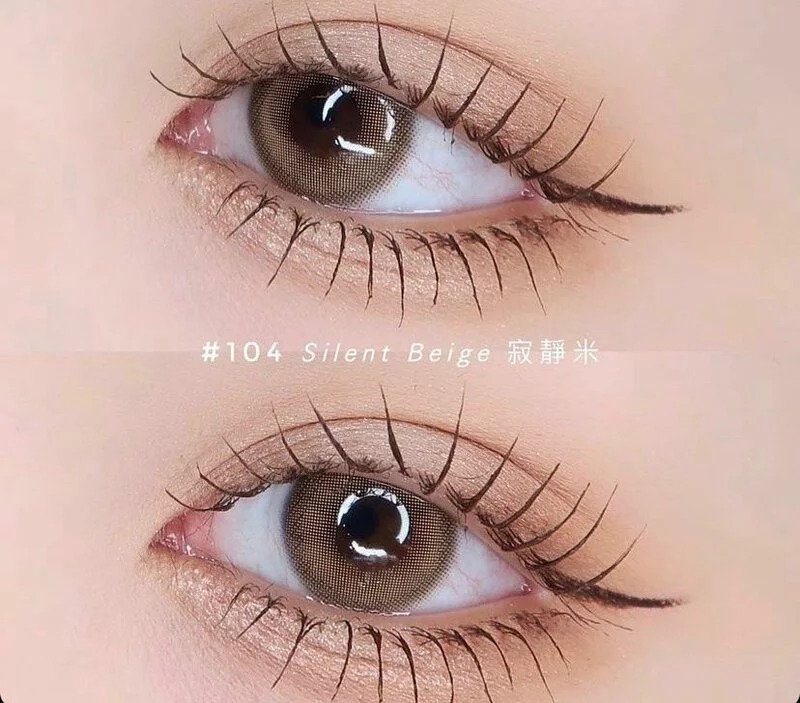 Karacon CHICOLOR 1 Month #104 Silent Beige 寂靜米｜月拋彩妝隱形眼鏡｜每盒1片
