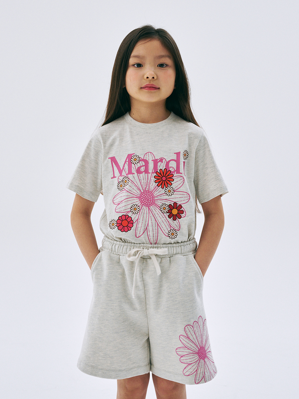 Mardi Mercredi KIDS TSHIRT FLOWERMARDI BLOSSOM_OATMEAL PINK