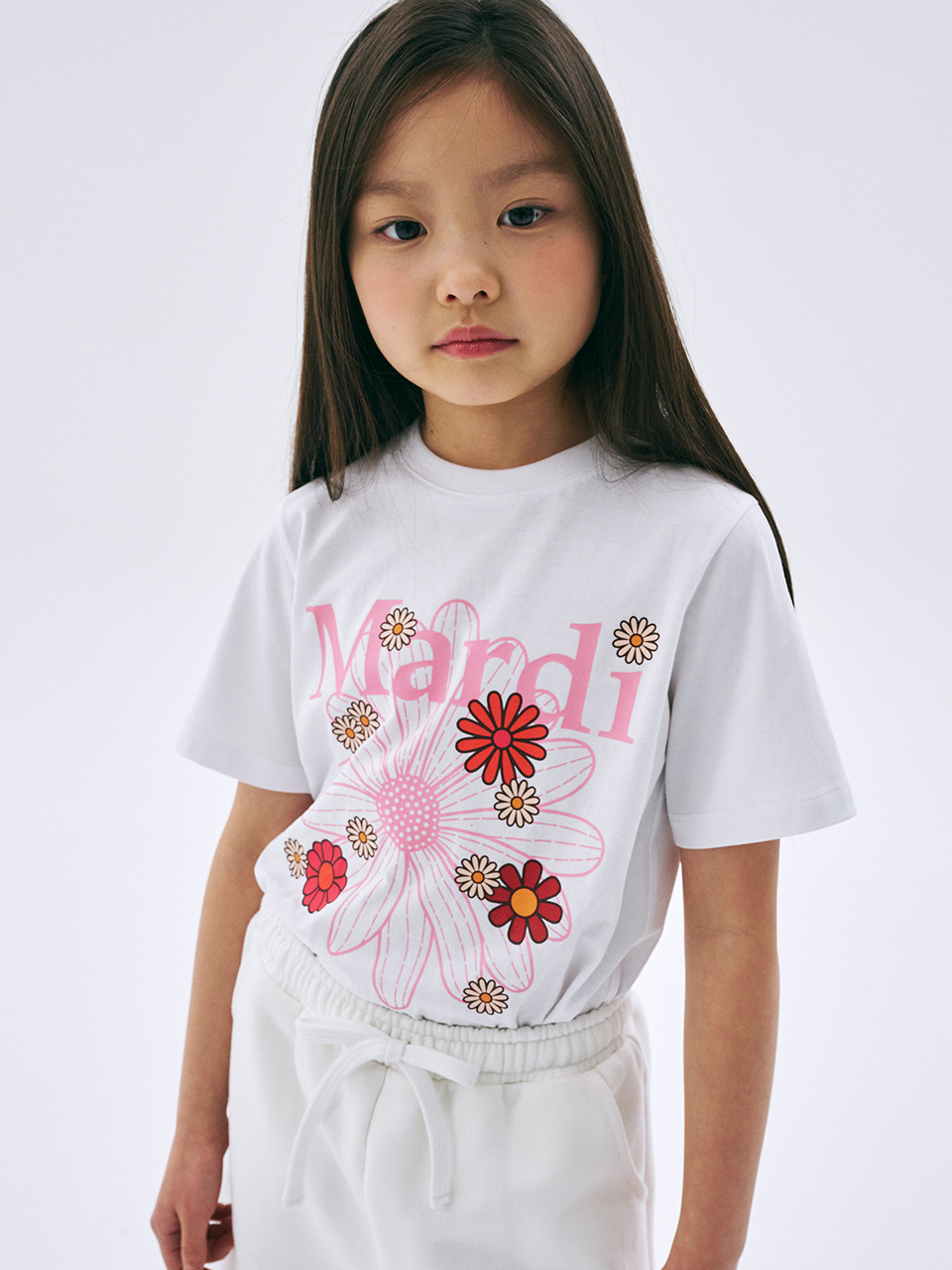 Mardi Mercredi KIDS TSHIRT FLOWERMARDI BLOSSOM_WHITE PINK